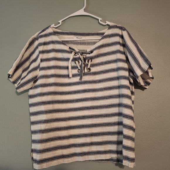 Medewell Striped Navy and White Top. - Picture 1 of 5